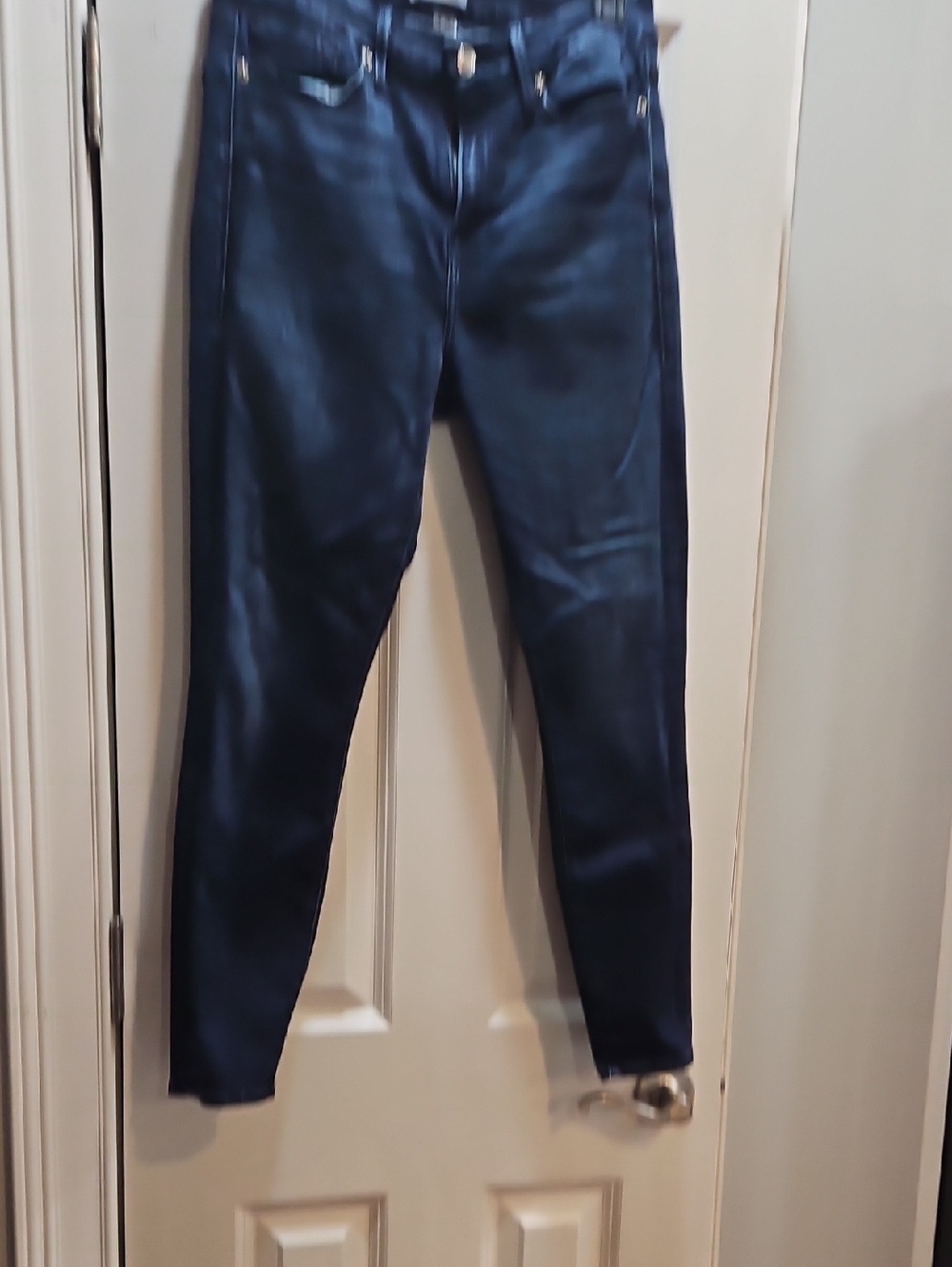 Good American Good Waste Dark Navy High-Rise Skinny Jeans size 30/10